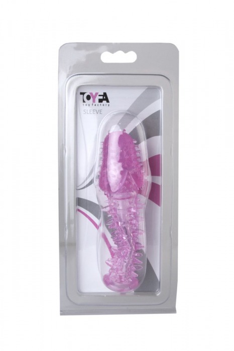 Закрытая насадка розового цвета с шипами и точками - 13,5 см. - Toyfa Basic - в Москве купить с доставкой