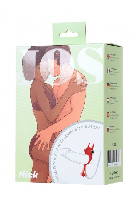 Красное виброкольцо с хвостиком JOS NICK - JOS - в Москве купить с доставкой