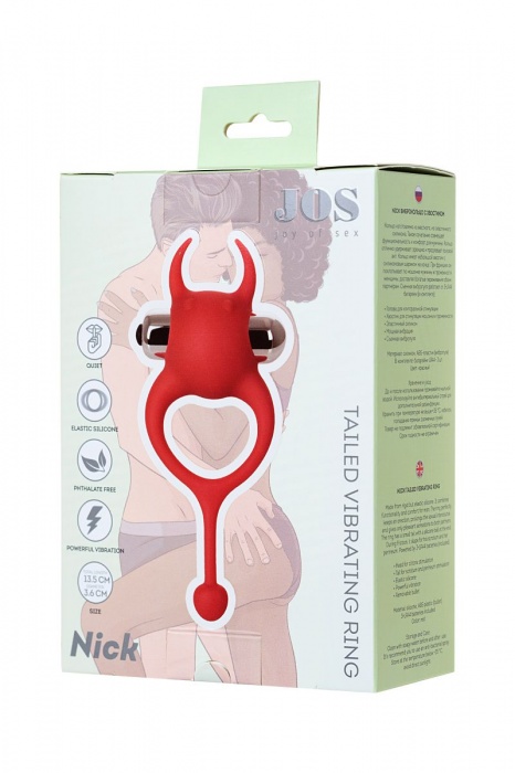Красное виброкольцо с хвостиком JOS NICK - JOS - в Москве купить с доставкой