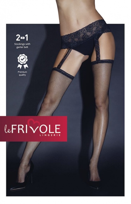Чулки с ажурным поясом и пажами - Le Frivole купить с доставкой