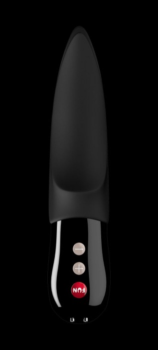 Чёрный вибратор Volta с раздвоенным кончиком - 18,9 см. - Fun Factory