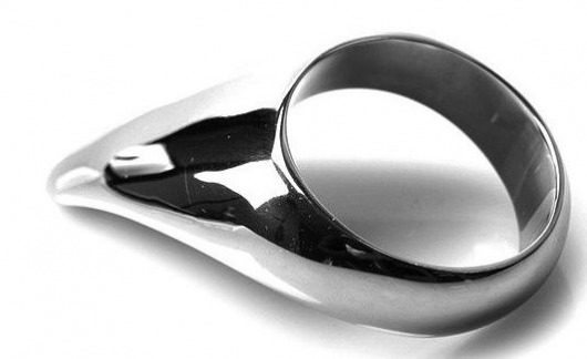 Серебристое металлическое эрекционное кольцо Teardrop Cockring - O-Products - в Москве купить с доставкой
