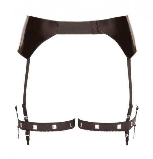 Черная сбруя на бедра с зажимами для половых губ Suspender Belt with Clamps - Orion - купить с доставкой в Москве