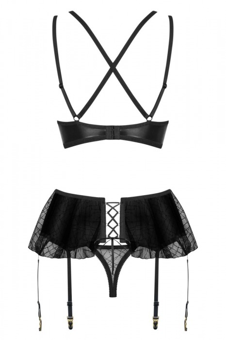 Соблазнительный полупрозрачный комплект с кружевным поясом - Obsessive купить с доставкой