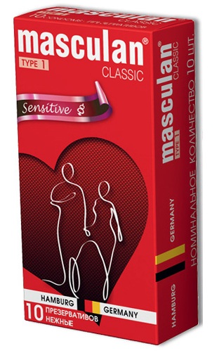 Розовые презервативы Masculan Classic Sensitive - 10 шт. - Masculan - купить с доставкой в Москве