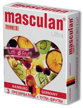 Жёлтые презервативы Masculan Ultra Tutti-Frutti с фруктовым ароматом - 3 шт. - Masculan - купить с доставкой в Москве
