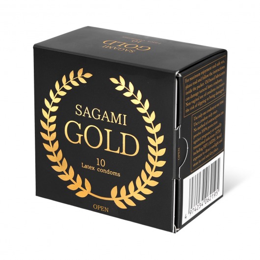 Золотистые презервативы Sagami Gold - 10 шт. - Sagami - купить с доставкой в Москве