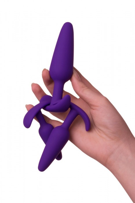 Набор из 3 фиолетовых анальных втулок A-toys - A-toys