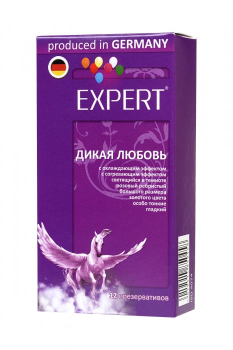 Презервативы с точками и ребрами Expert  Дикая любовь  - 12 шт. - Expert - купить с доставкой в Москве