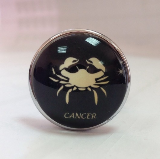 Серебристая анальная пробка со знаком зодиака - Рак - Главсексмаг - купить с доставкой в Москве