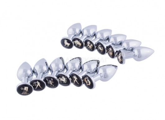 Серебристая анальная пробка со знаком зодиака - Дева - Главсексмаг - купить с доставкой в Москве