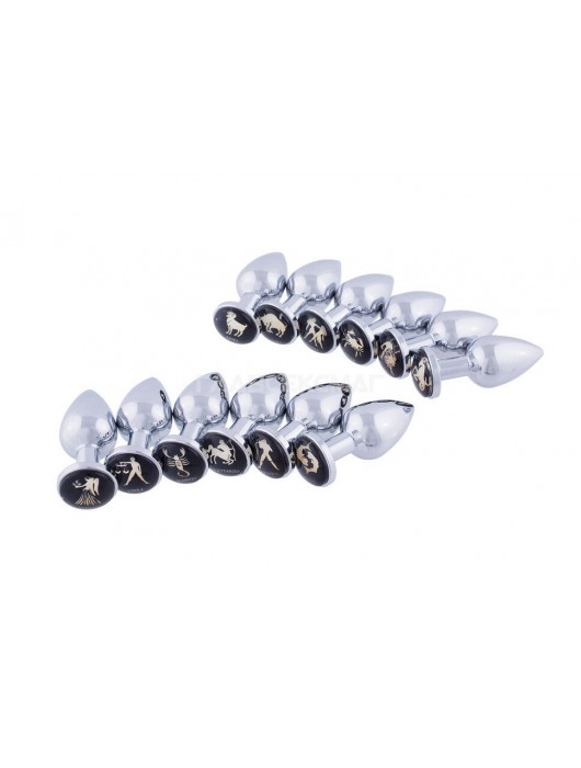 Серебристая анальная пробка со знаком зодиака - Скорпион - Главсексмаг - купить с доставкой в Москве