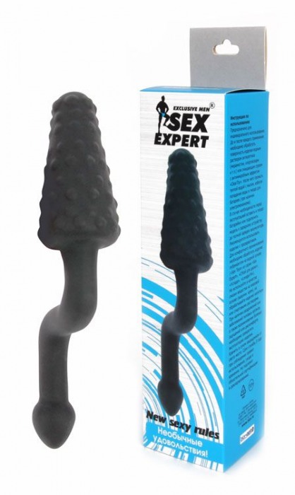 Чёрный анальный стимулятор с рычагом Sex Expert - Bior toys
