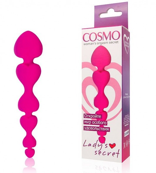 Ярко-розовая анальная цепочка Cosmo - 14,5 см. - Bior toys