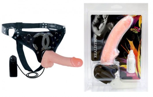 Реалистичный фаллоимитатор телесного цвета на трусиках Harness - 16,5 см. - Bior toys - купить с доставкой в Москве