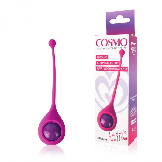Ярко-розовый вагинальный шарик со смещенным центром тяжести Cosmo - Bior toys