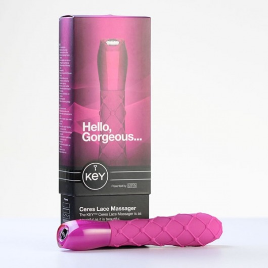 Шикарный розовый вибромассажер Ceres Lace Texture - Raspberry Pink - Jopen