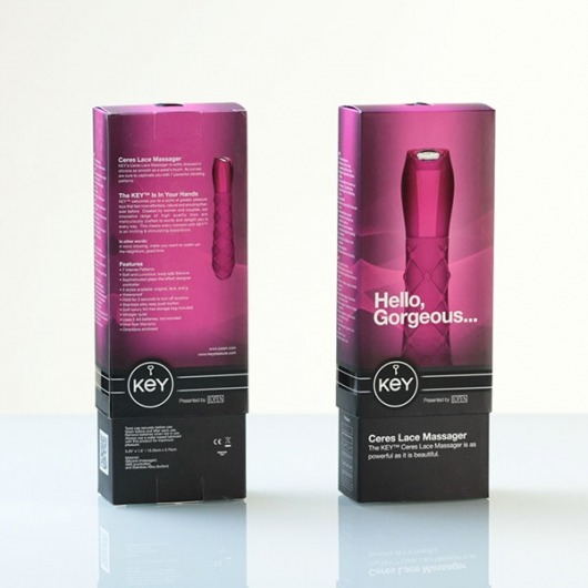 Шикарный розовый вибромассажер Ceres Lace Texture - Raspberry Pink - Jopen
