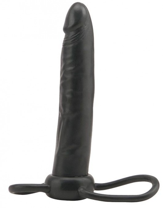 Чёрная насадка на пенис для анальной стимуляции WHATA MAN - 16 см. - Seven Creations - в Москве купить с доставкой