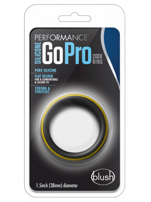Черно-желтое силиконовое эрекционное кольцо Silicone Go Pro Cock Ring - Blush Novelties - в Москве купить с доставкой