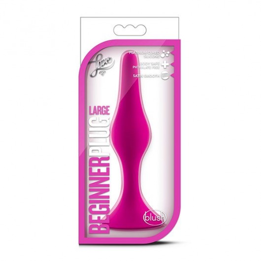 Розовая анальная пробка Beginner Plug Large - 13,3 см. - Blush Novelties