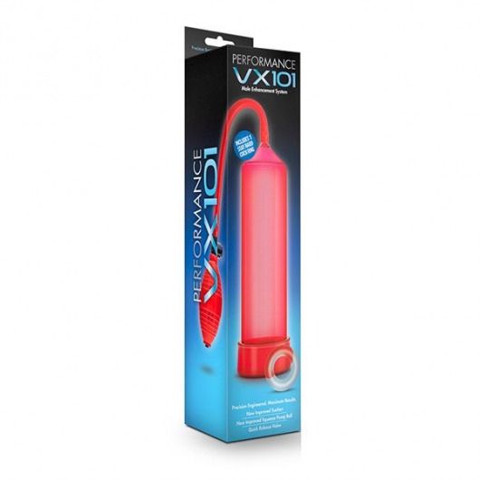 Красная вакуумная помпа VX101 Male Enhancement Pump - Blush Novelties - в Москве купить с доставкой