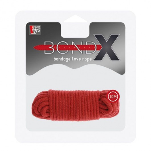 Красная веревка для связывания BONDX LOVE ROPE - 10 м. - Dream Toys - купить с доставкой в Москве
