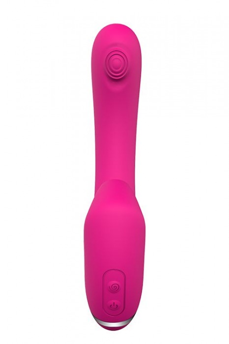 Розовый вибромассажер SUGAR PUFF с вакуумной стимуляцией - 16 см. - Dream Toys