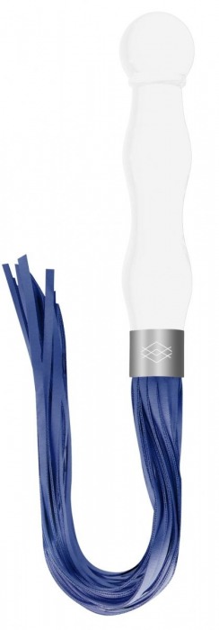 Белый анальный стимулятор-плеть Whipster с синими хвостами - Shots Media BV - купить с доставкой в Москве