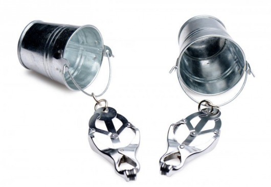 Зажимы на соски с ведрами под грузы Jugs Nipple Clamps with Buckets - XR Brands - купить с доставкой в Москве