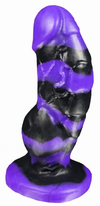 Черно-фиолетовый фаллоимитатор Мартин medium - 24,5 см. - Erasexa - купить с доставкой в Москве
