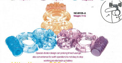 Голубое эрекционное кольцо с вибратором и подхватыванием мошонки - Sextoy 2011 - в Москве купить с доставкой