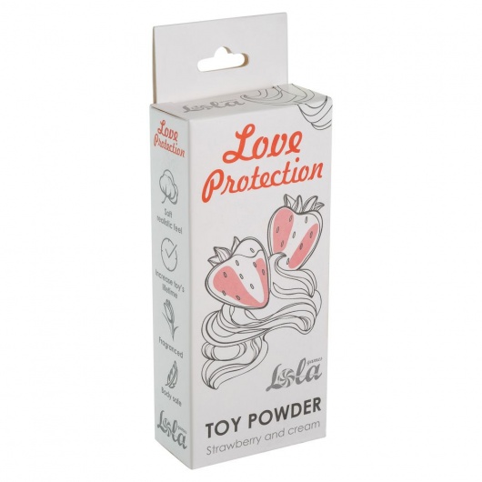 Пудра для игрушек Love Protection с ароматом клубники со сливками - 15 гр. - Lola Games - купить с доставкой в Москве