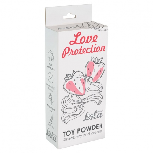 Пудра для игрушек Love Protection с ароматом клубники со сливками - 30 гр. - Lola Games - купить с доставкой в Москве