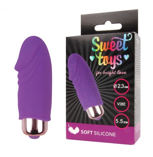 Фиолетовый вибромассажер Sweet Toys - 5,5 см. - Bior toys
