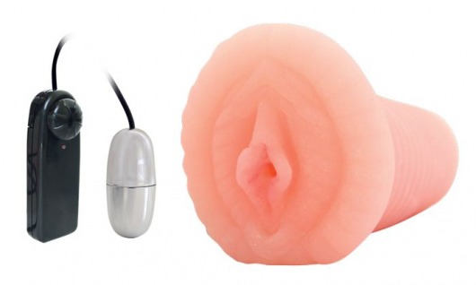 Мастурбатор-вагина телесного цвета в комплекте с виброяичком - Bior toys - в Москве купить с доставкой