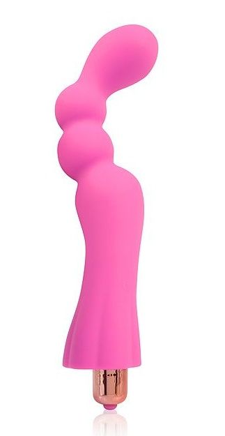Розовый рельефный вибромассажер - 18,5 см. - Bior toys
