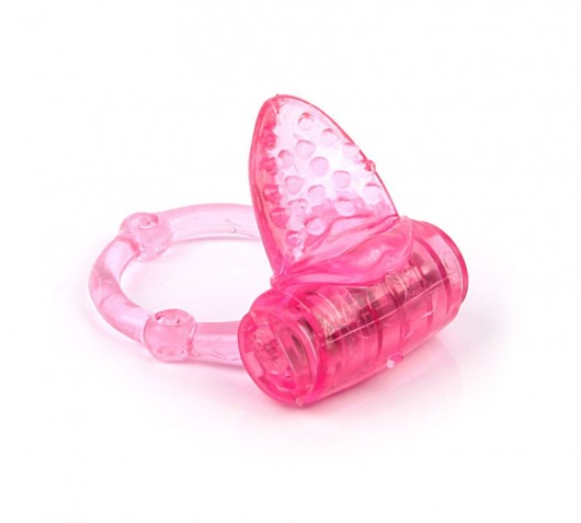 Розовое эрекционное виброкольцо Flirting Tongue - Erokay - в Москве купить с доставкой