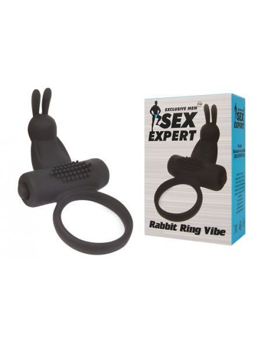 Черное эрекционное виброкольцо Sex Expert - Bior toys - в Москве купить с доставкой