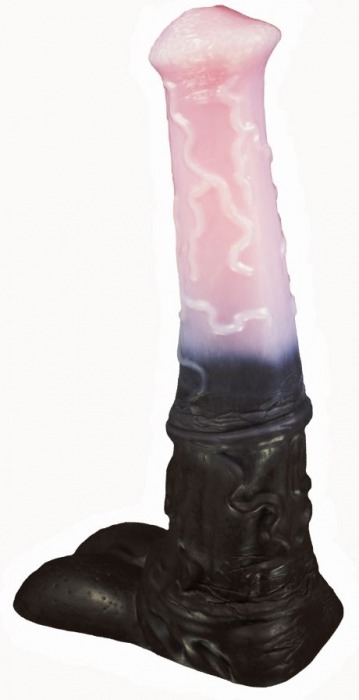 Черно-розовый фаллоимитатор  Мустанг large  - 43,5 см. - Erasexa - купить с доставкой в Москве