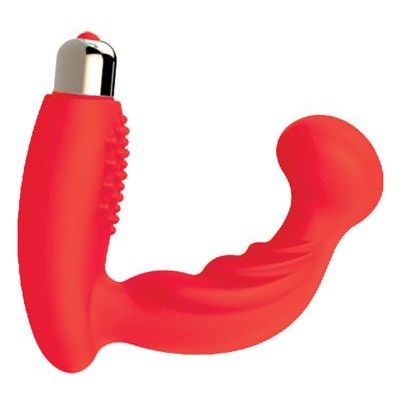 Красный вибромассажер простаты с круглым кончиком - Bior toys - в Москве купить с доставкой