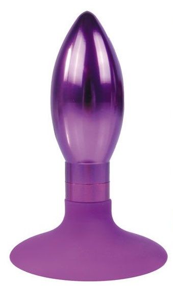 Фиолетовая овальная анальная пробка - 9 см. - Bior toys