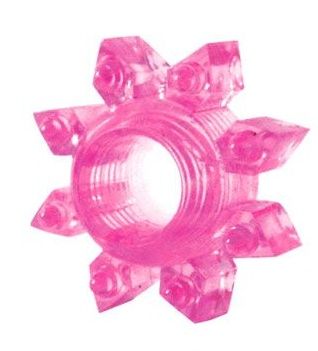 Розовое эрекционное кольцо Cockring star - Erowoman-Eroman - в Москве купить с доставкой