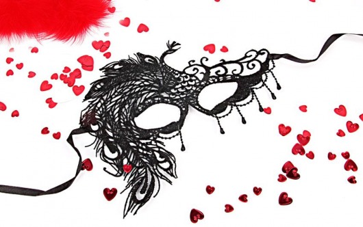Черная ажурная текстильная маска Милена - Erowoman-Eroman купить с доставкой