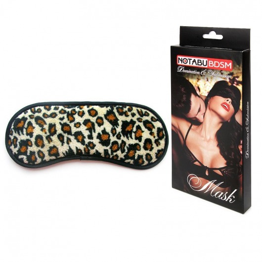 Леопардовая текстильная маска на глаза на резиночке - Bior toys - купить с доставкой в Москве