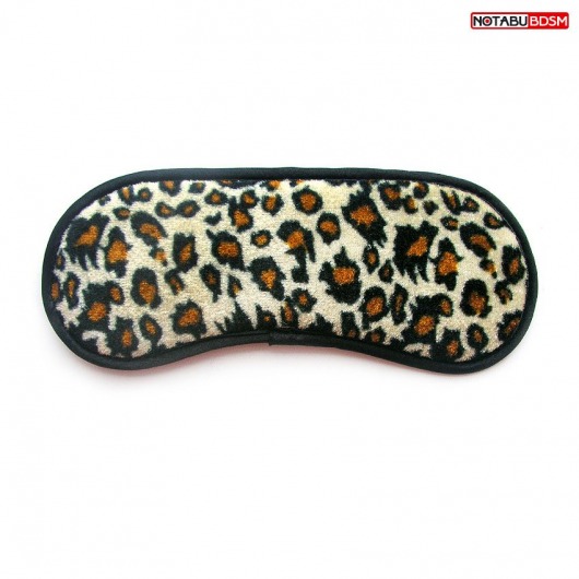 Леопардовая текстильная маска на глаза на резиночке - Bior toys - купить с доставкой в Москве