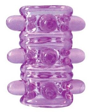 Открытая фиолетовая насадка на пенис Crystal Sleeve - 5,5 см. - Bior toys - в Москве купить с доставкой