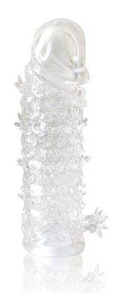 Закрытая прозрачная рельефная насадка Crystal sleeve - 13 см. - Erowoman-Eroman - в Москве купить с доставкой