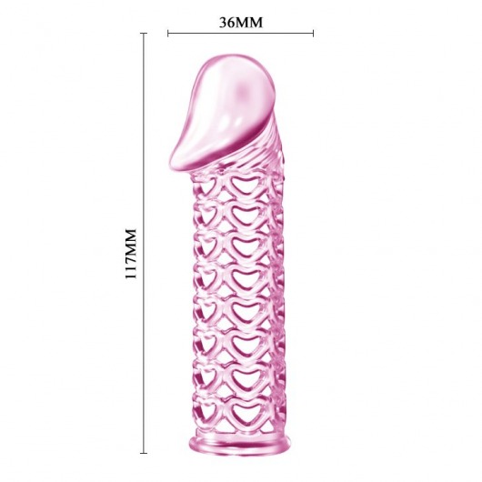 Закрытая розовая насадка-фаллос Penis sleeve - 13 см. - Bior toys - в Москве купить с доставкой