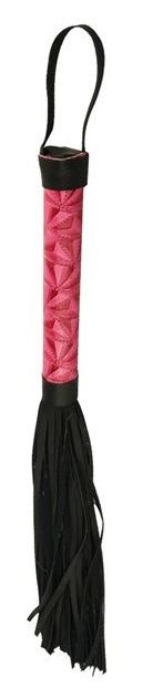Аккуратная плетка с розовой рукоятью Passionate Flogger - 39 см. - Erokay - купить с доставкой в Москве